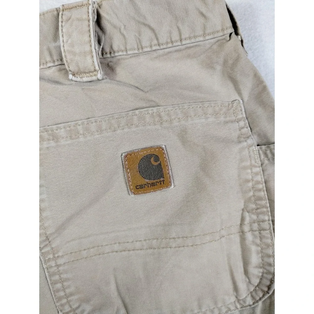 Carhartt Pants Mens 38 Khaki‎ Dungaree Fit Carpenter Workwear Utility